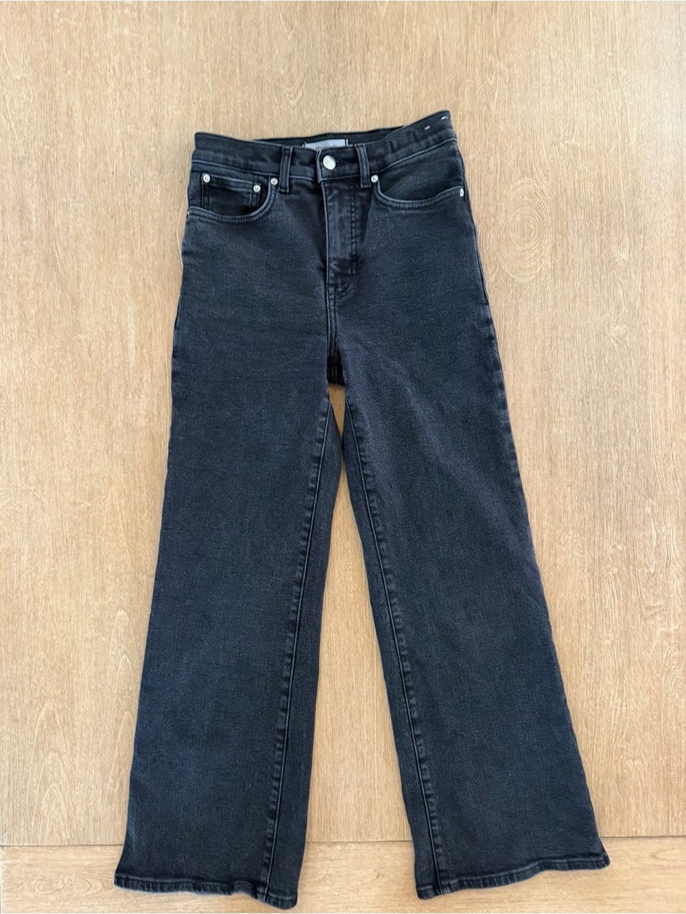 Madewell Black High Rise Wide Leg Jeans Size 25